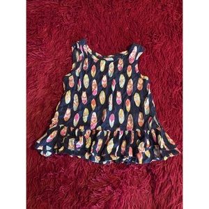 🎉 5 for $20 🎉 Navy blue feathers tank